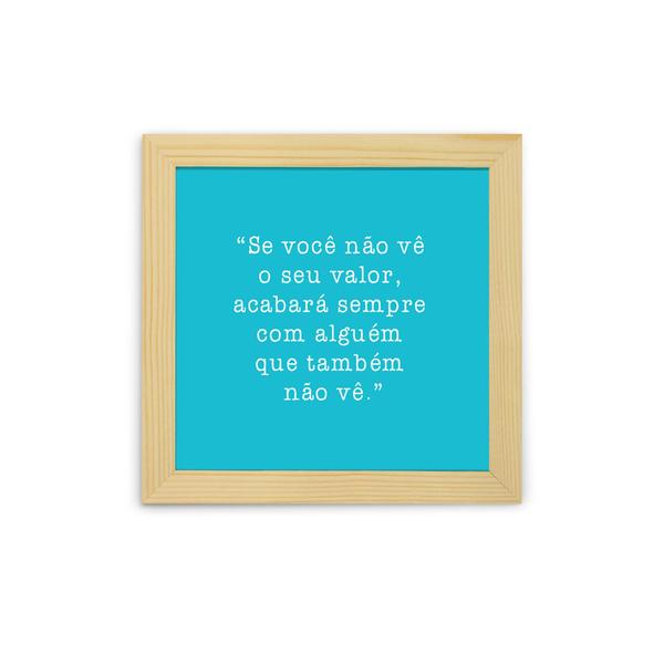 Quadro Ve O Seu Valor Azul 23x23cm Leroy Merlin