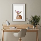 Quadro Veadinho Baby - 60x48cm Moldura:madeira Branca