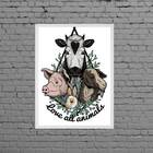 Quadro Vegetariano Love All Animals 45x34cm Moldura:madeira P