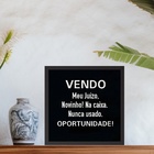 Quadro Vendo Meu Juízo - 33x33cm - Com Vidro  Moldura Branca