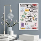 Quadro Viagem - Explore O Mundo 45x34cm - Com Vidro Moldura B