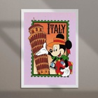 Quadro Viagem Para A Itália 24x18cm - Com Vidro Moldura Preta