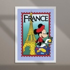 Quadro Viagem Para França 33x24cm - Com Vidro Moldura Preta