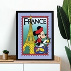 Quadro Viagem Para França 45x34cm - Com Vidro Moldura Preta
