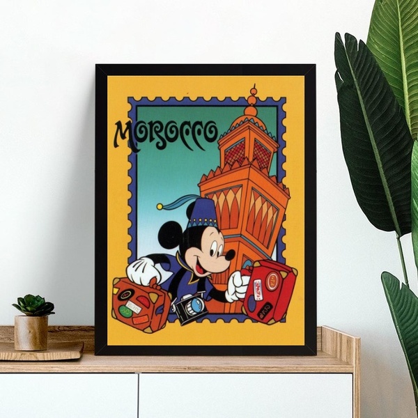 Quadro Viagem Para O Marrocos 33x24cm - Com Vidro Moldura Pre