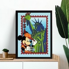 Quadro Viagem Para Os Estados Unidos 45x34cm - Com Vidro Mold