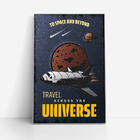 Quadro Viagem Pelo Universo Foguete Planetas Canvas 100x70cm