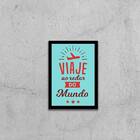 Quadro Viaje Ao Redor Do Mundo 33x24cm - Com Vidro Moldura:ma