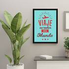 Quadro Viaje Ao Redor Do Mundo 45x34cm - Com Vidro Moldura:ma