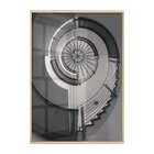 Quadro Vidro Escadaria Caracol Subida Cinza Frio Para Escritó