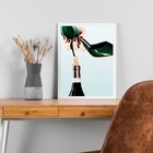 Quadro Vinho - Sapato Salto Saca Rolha 45x34cm - Com Vidro Mo