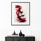 Quadro Vinho Tinto Taças - 60x48cm Moldura Preta