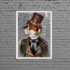 Quadro Vintage Bulldog Inglês 45x34cm - Com Vidro Moldura:mad