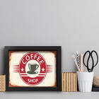 Quadro Vintage Café Coffee Shop 33x43cm Moldura Preta