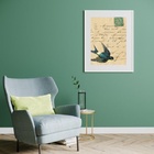 Quadro Vintage Carta Antiga Passarinho - 60x48cm Moldura:made