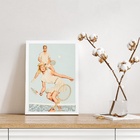 Quadro Vintage Casal Jogando Tênis 45x34cm Moldura:madeira Br