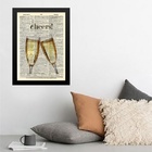Quadro Vintage Champagne - Taças 24x18cm - Com Vidro Moldura: