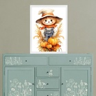 Quadro Vintage Cozinha - Espantalho 45x34cm Moldura Branca