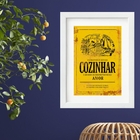 Quadro Vintage Cozinha Rótulo Amarelo - 60x48cm Moldura:madei