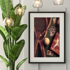 Quadro Vintage Esporte Tênis - 60x48cm Moldura:madeira Branca