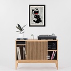 Quadro Vintage Gato Felix 45x34cm Moldura:madeira Preta