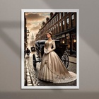 Quadro Vintage Girafa Com Passarinho 24x18cm - Com Vidro Mold