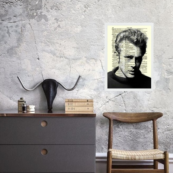 Quadro Vintage James Dean 45x34cm Moldura:madeira Preta