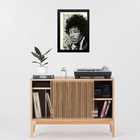 Quadro Vintage Jimi Hendrix 33x24cm Moldura:madeira Preta