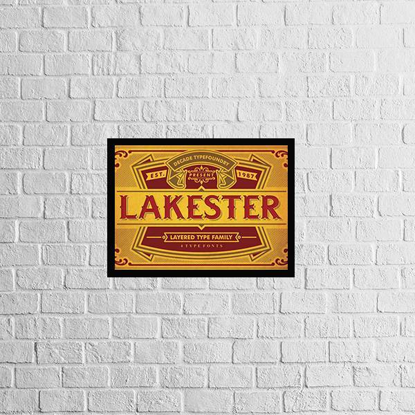 Quadro Vintage Lakester 33x24cm - Com Vidro Moldura:madeira B