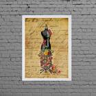 Quadro Vintage Manequim Costura 33x24cm - Com Vidro Moldura:m