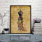 Quadro Vintage Manequim Costura 33x24cm - Com Vidro Moldura:m