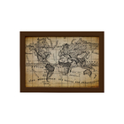 Quadro Vintage Mapa Antigo Meridional Moldura Marrom 33x43cm