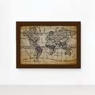 Quadro Vintage Mapa Antigo Meridional Moldura Marrom 33x43cm