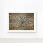 Quadro Vintage Mapa Antigo Moldura Branca 22x32cm