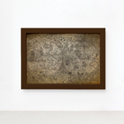 Quadro Vintage Mapa Antigo Moldura Marrom 33x43cm