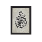 Quadro Vintage Náutico Âncora Moldura Preta 22x32cm