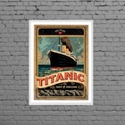 Quadro Vintage Navio Titanic 45x34cm - Com Vidro Moldura:made