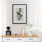 Quadro Vintage Nota Musical - 60x48cm Moldura Preta