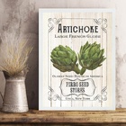 Quadro Vintage Para Cozinha Alcachofra 24x18cm - Com Vidro Mo