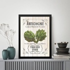 Quadro Vintage Para Cozinha Alcachofra 24x18cm - Com Vidro Mo