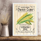 Quadro Vintage Para Cozinha Milho 24x18cm Moldura Preta