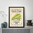 Quadro Vintage Para Cozinha Milho 33x24cm Moldura Branca