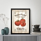 Quadro Vintage Para Cozinha Tomate 45x34cm - Com Vidro Moldur