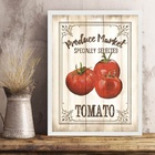 Quadro Vintage Para Cozinha Tomate 45x34cm Moldura Branca