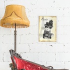 Quadro Vintage Paris Dama Antiga 24x18cm Moldura Preta