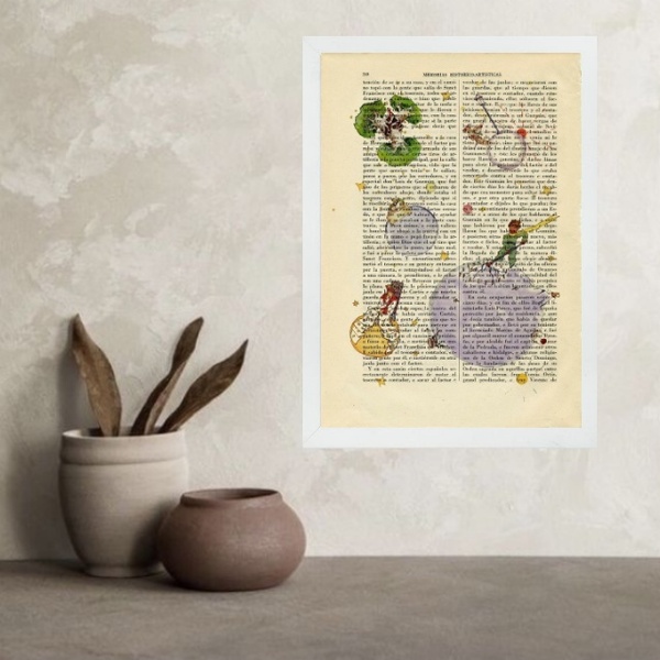 Quadro Vintage Pequeno Príncipe - Planetas 24x18cm - Com Vidr