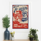 Quadro Vintage Policial - 60x48cm Moldura Branca