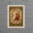 Quadro Vintage Santo Antônio 24x18cm Moldura:madeira Preta