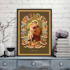 Quadro Vintage Santo Antônio 24x18cm Moldura:madeira Preta