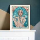 Quadro Vintage Signo Aquário 24x18cm - Com Vidro Moldura:made